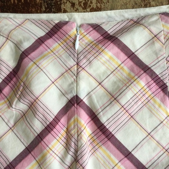 Vintage American Eagle Plaid A-Line Skirt Cotton Pink - Sz 2 - Picture 9 of 12